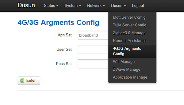 Dusun wireless 4G IoT gateway available for the AT&T LTE-M network 3 4G 3G argments config