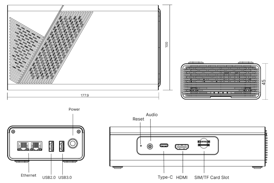 DSGW-290 smart hub Interface and Dimension