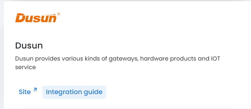 dusun is thingsboard hardware partner