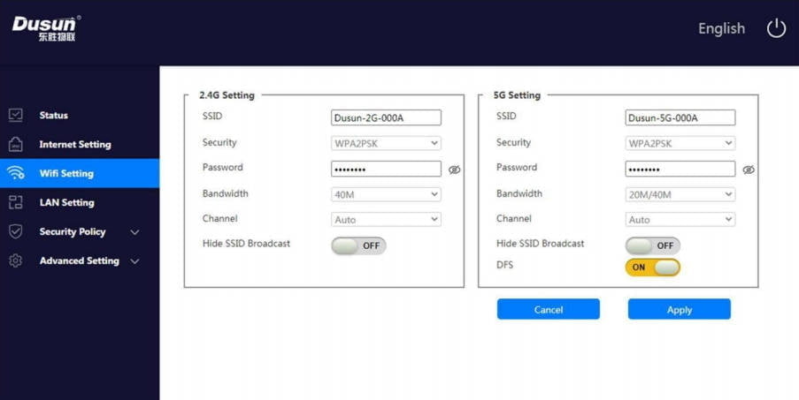 wi fi setting