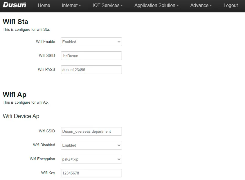 BLE Gateway Wifi Configuration