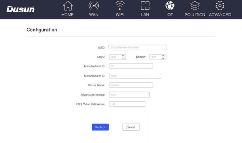 ble configuration