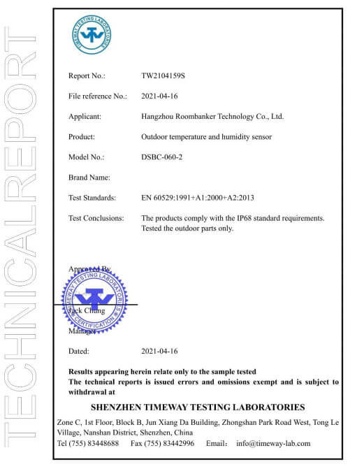 DSBC-060 BLE Beacon with Temperature Sensor Function and Zigbee Option 23 technical report 060 2