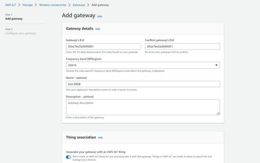 Comment se connecter Dusun Passerelle LoRaWAN vers la plateforme AWS IOT LoRaWAN ? 1 图片 18